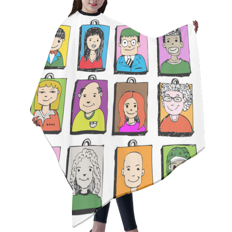 Personality  People Faces Cartoon Hair Cutting Cape