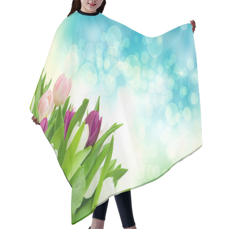 Personality  Tulip Flowers Hair Cutting Cape