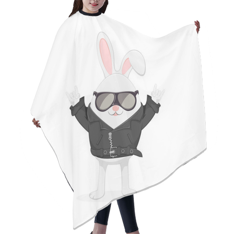 Personality  Easter Rabbit In Black Jacket Hair Cutting Cape