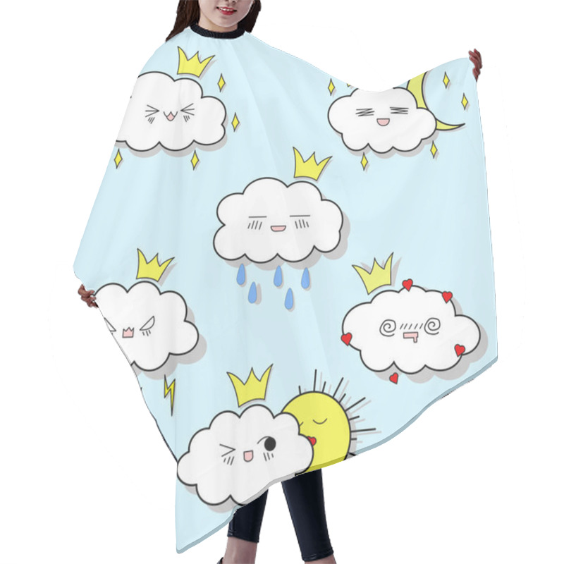 Personality  Cute Cloud Illustration Hair Cutting Cape