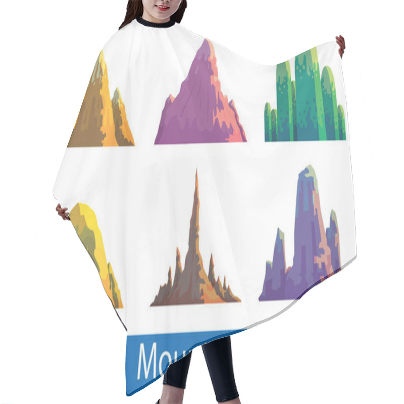 Personality  Set Of Six Various Mountains  Hair Cutting Cape