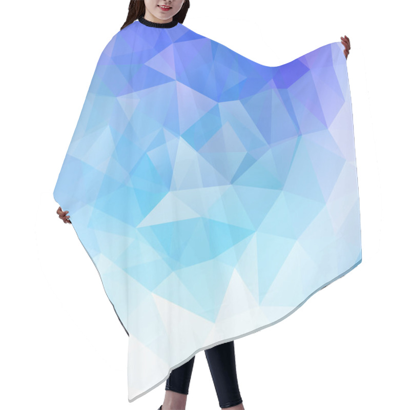 Personality  Abstract Geometrical Background With Blue Triangles Vector Illusttration Hair Cutting Cape