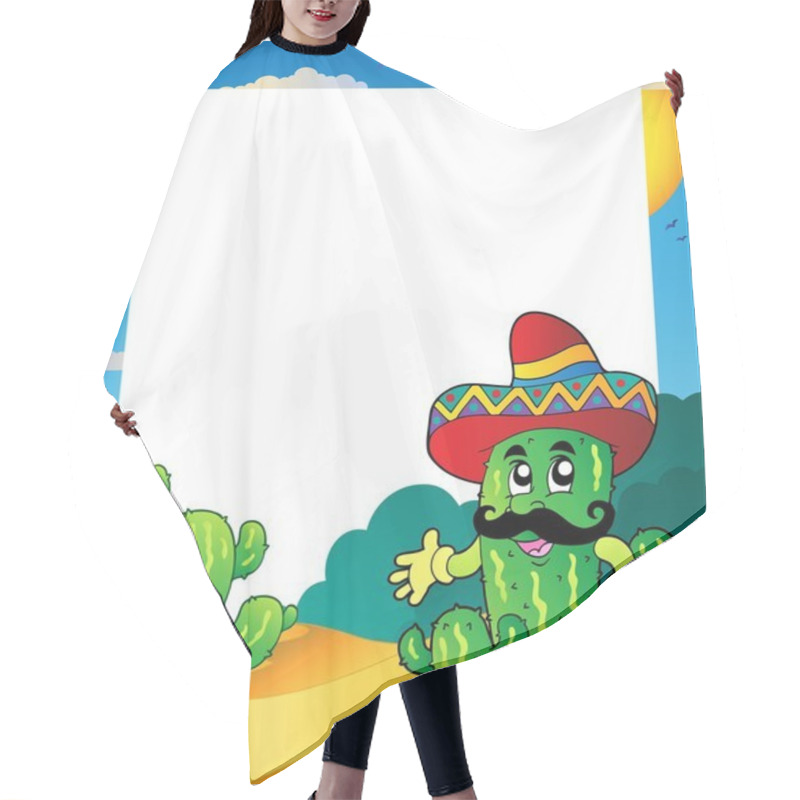 Personality  Frame With Mexican Cactus Hair Cutting Cape