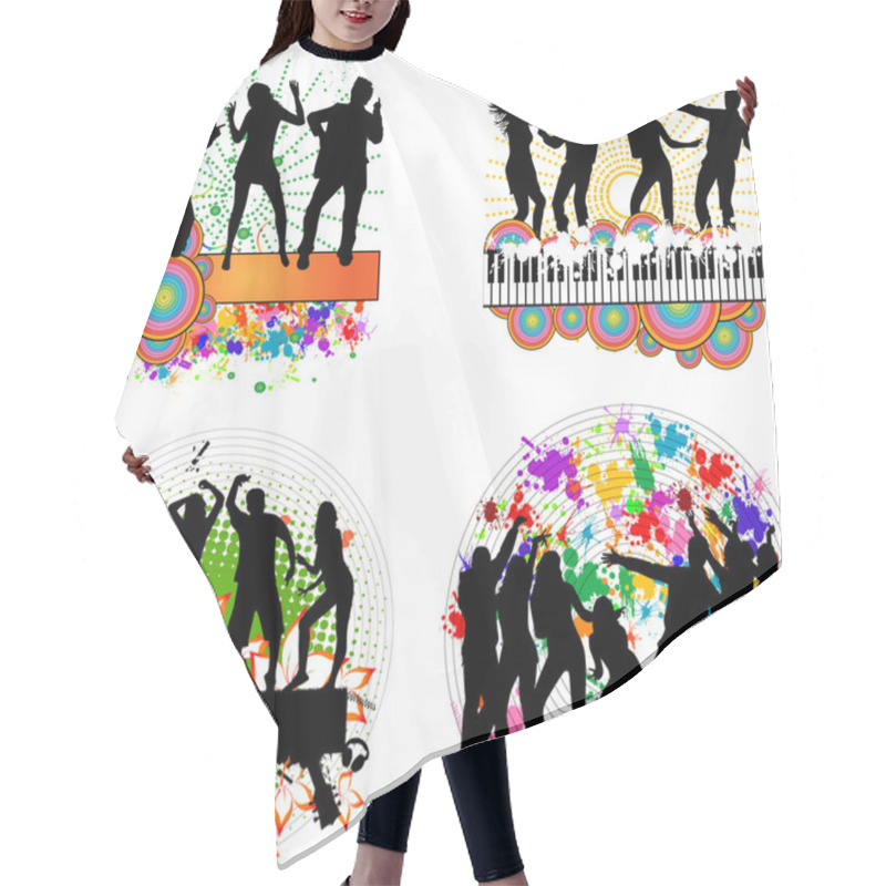 Personality  Dancing People -grunge Background Hair Cutting Cape