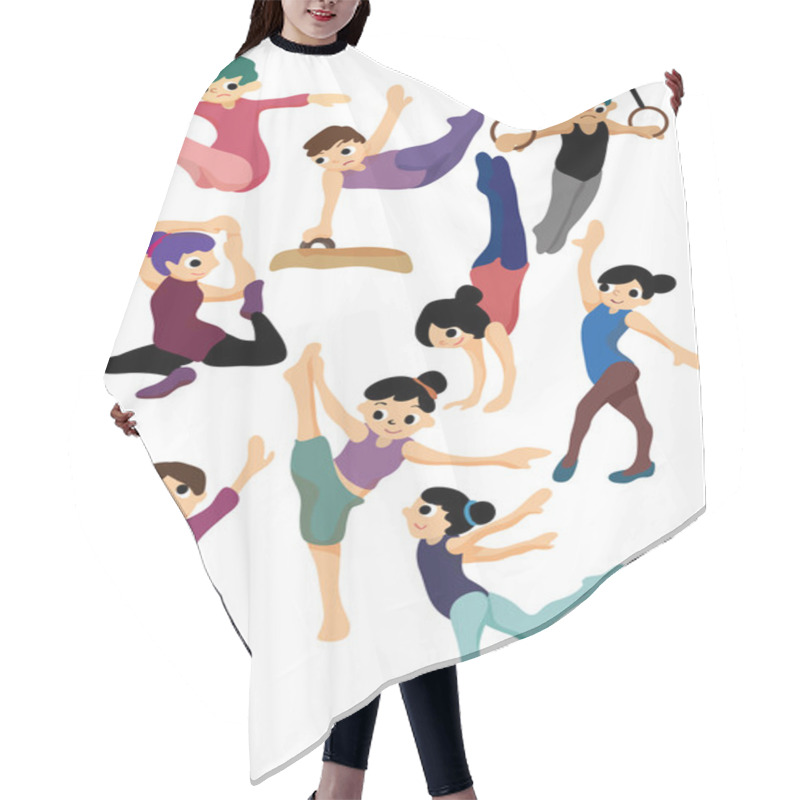 Personality  Cartoon Gymnastic Icon Hair Cutting Cape