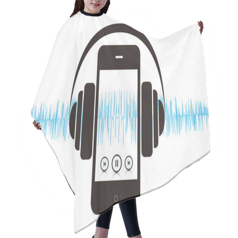 Personality  Smartphone Music Sound Hair Cutting Cape