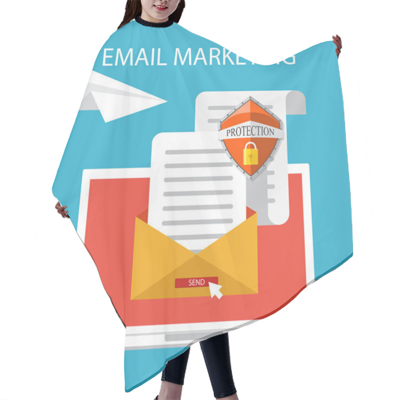 Personality  Email Marketing Concept Design, Vector Illustration, Flat Style Hair Cutting Cape