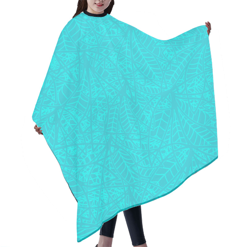 Personality  Bright Abstract Blue Turquoise Pattern From Leaves Hair Cutting Cape