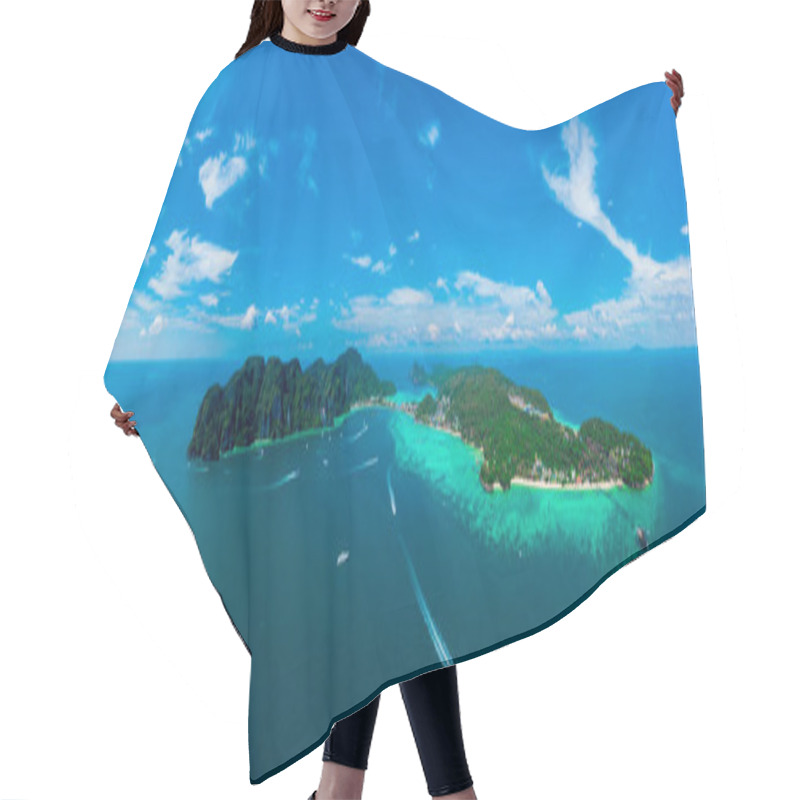 Personality  Panorama Of Tropical Islands Phi Phi Don And Phi Phi Leh In Sea. Hair Cutting Cape