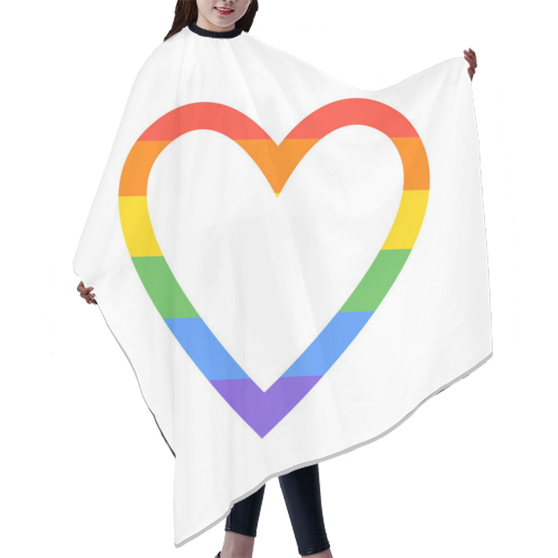 Personality  A Flat Vector Cartoon Illustration Of A Rainbow Heart, A Symbol Of The LGBT Community. A Symbol Of Tolerance And Solidarity. Isolated Design On A White Background. Hair Cutting Cape