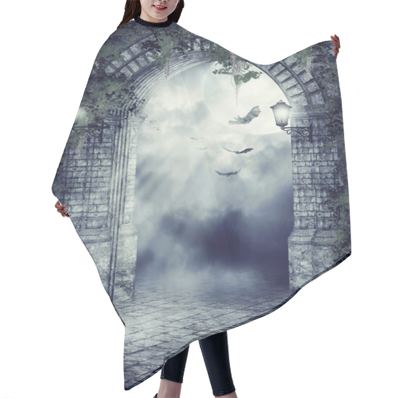 Personality  Fantasy Gate With Bats Hair Cutting Cape