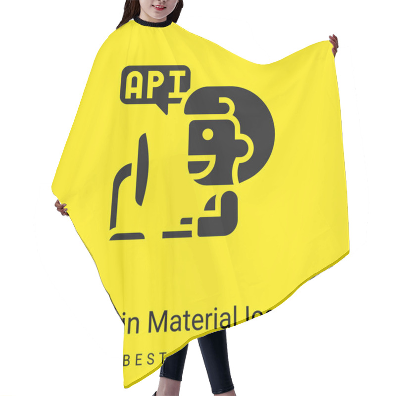 Personality  Application Minimal Bright Yellow Material Icon Hair Cutting Cape