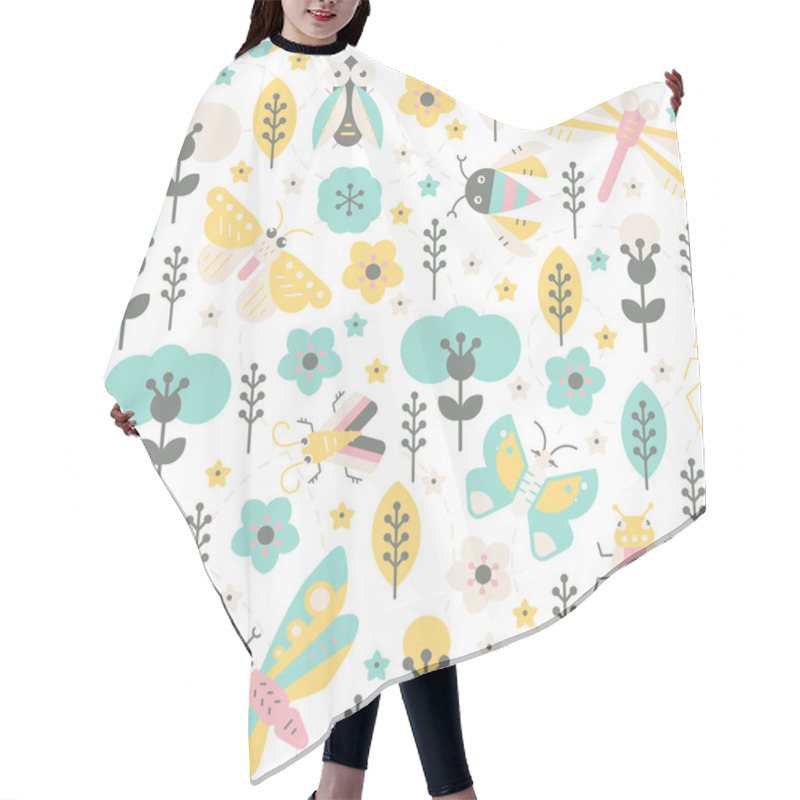 Personality  Pattern With Bugs And Insects Hair Cutting Cape