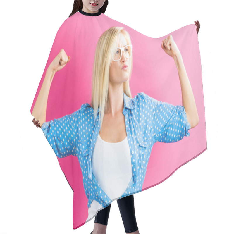 Personality  Strong Young Woman Hair Cutting Cape