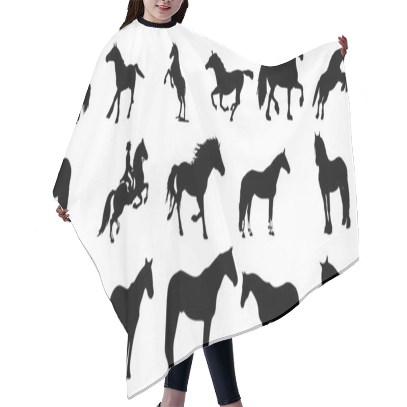 Personality  Horse Silhouette Vector Hair Cutting Cape