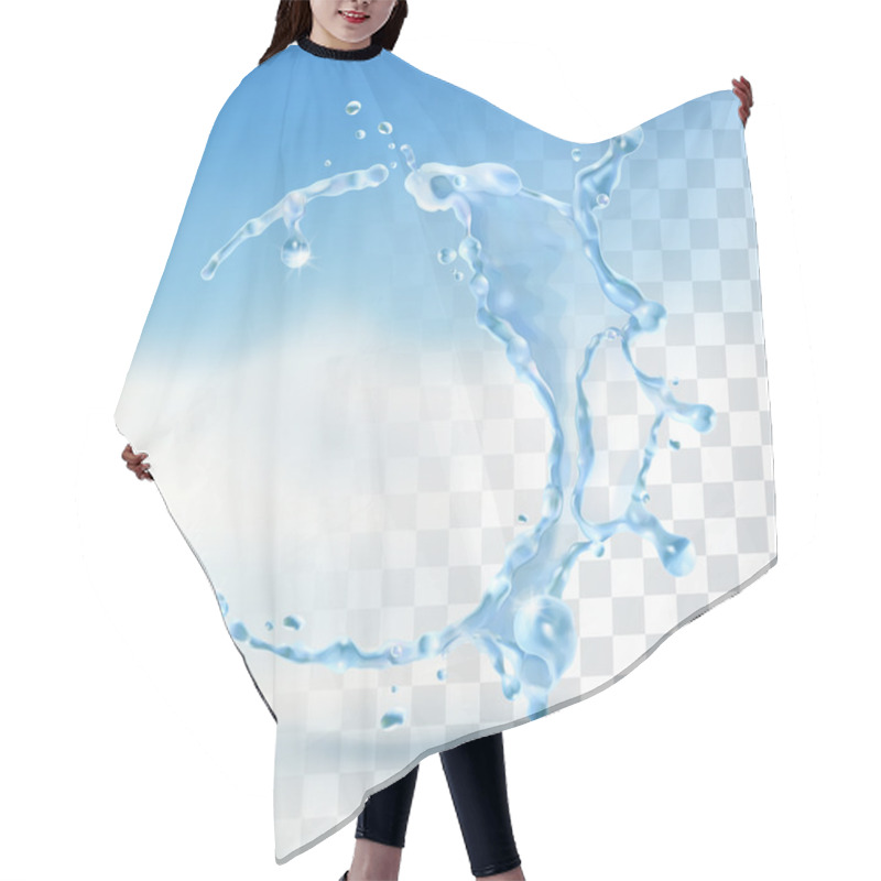 Personality  Water Splash  Element With Transparency Hair Cutting Cape