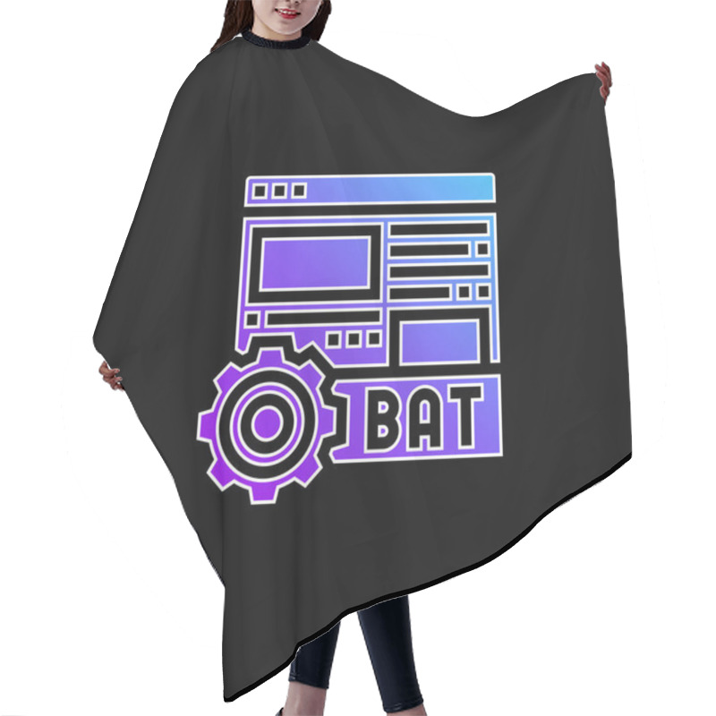 Personality  Batch Blue Gradient Vector Icon Hair Cutting Cape