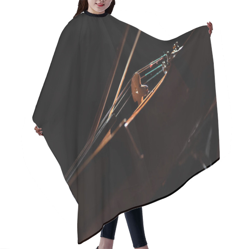 Personality  Partial View Of Musician Playing Symphony On Violin Isolated On Black Hair Cutting Cape