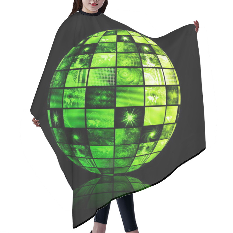 Personality  Green Futuristic Digital TV Background Hair Cutting Cape