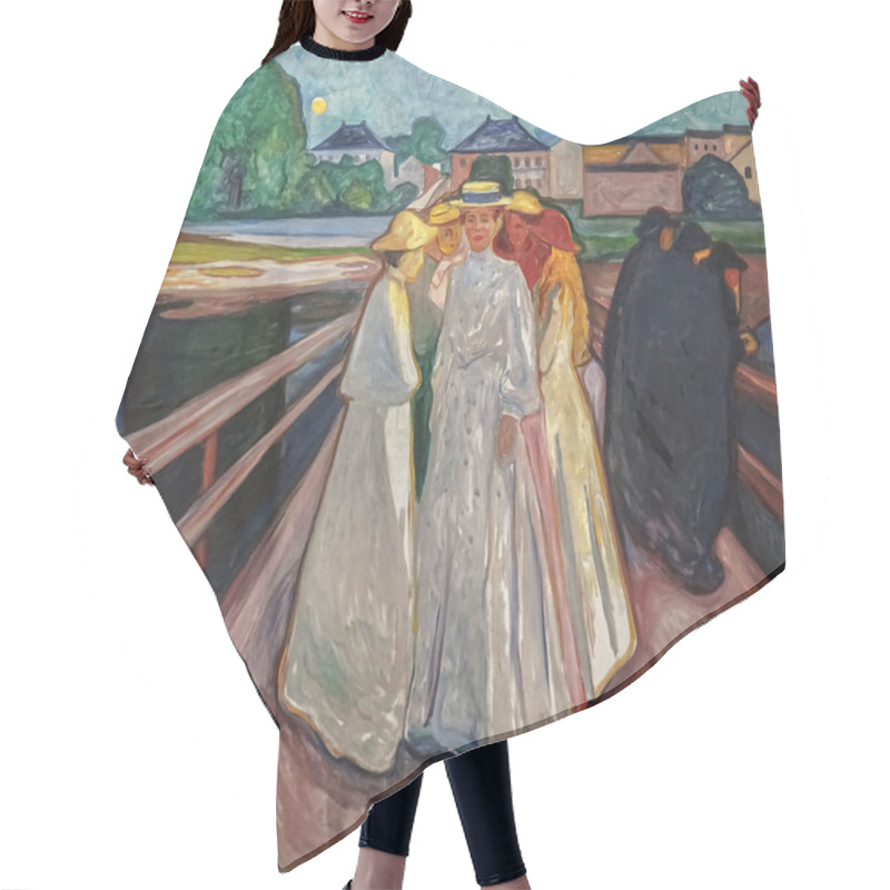 Personality  Edvard Munch, The Women On The Bridge Is An Oil Painting On Canvas 1903 By Norwegian Painter Edvard Munch  (1863-1944). Hair Cutting Cape