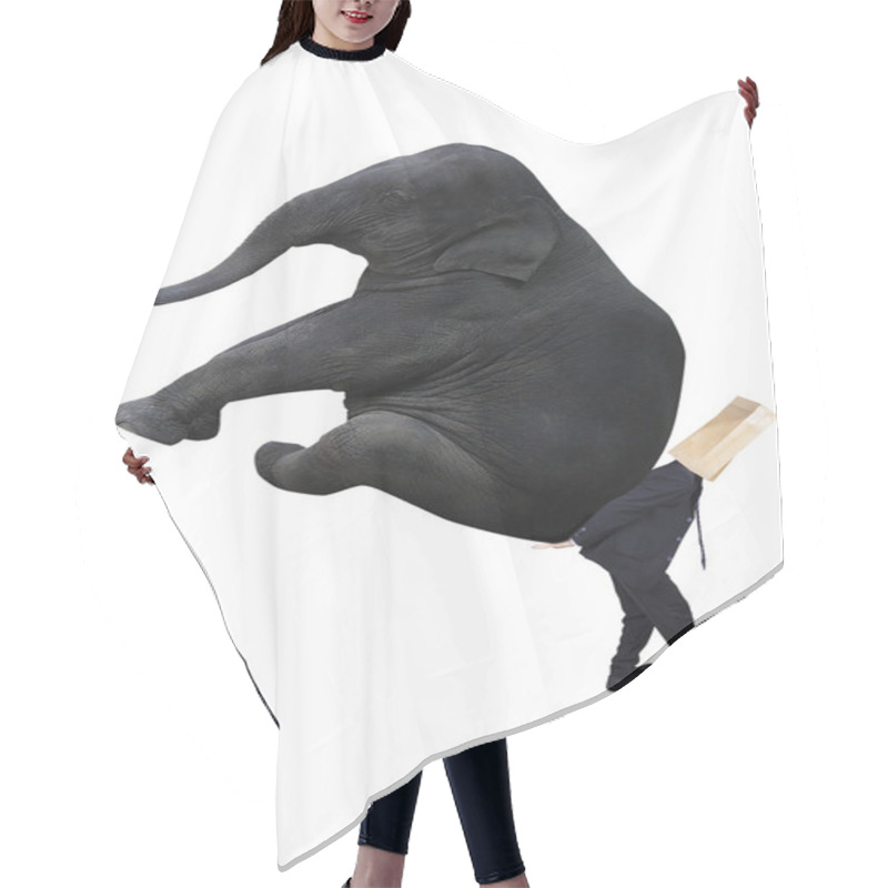 Personality  Anonymous Businessman Carrying Elephant Hair Cutting Cape