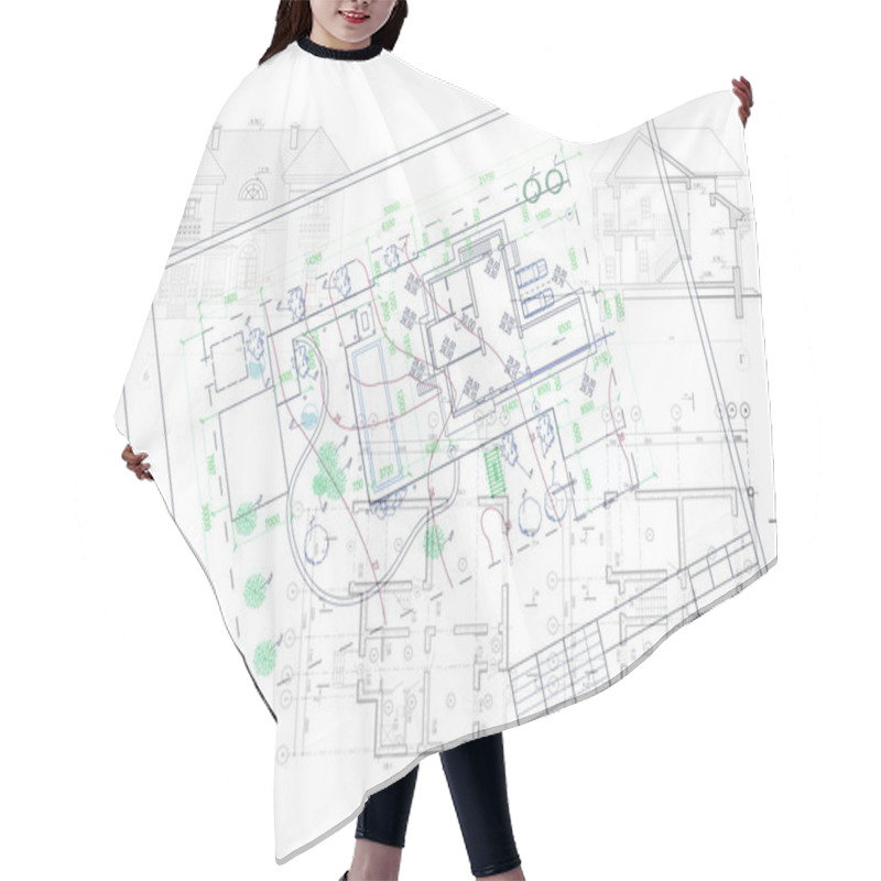 Personality  House Blueprints Hair Cutting Cape