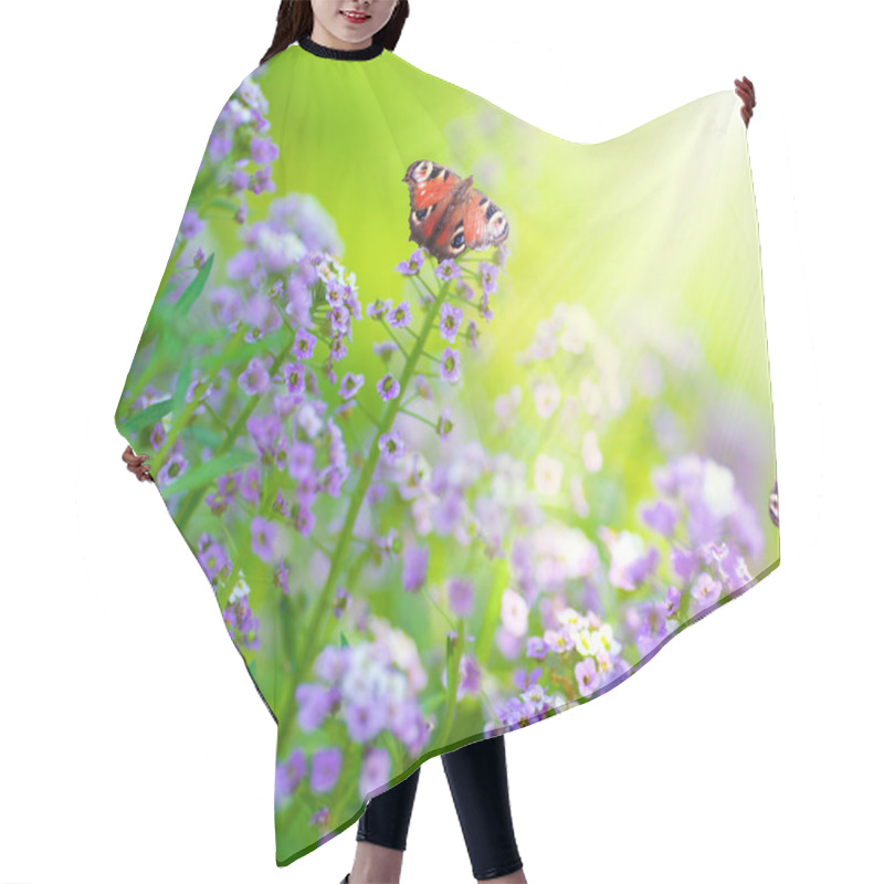 Personality  Butterflies On A Flowers Hair Cutting Cape