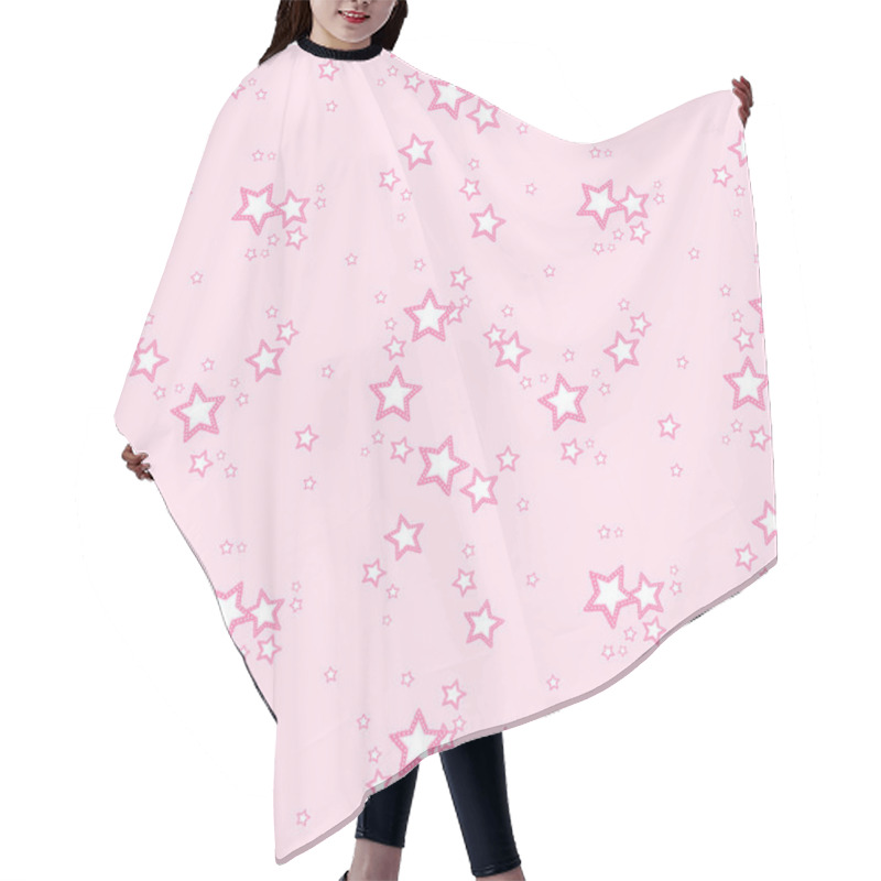 Personality  Vector Pattern Background With Pink Stars Hair Cutting Cape