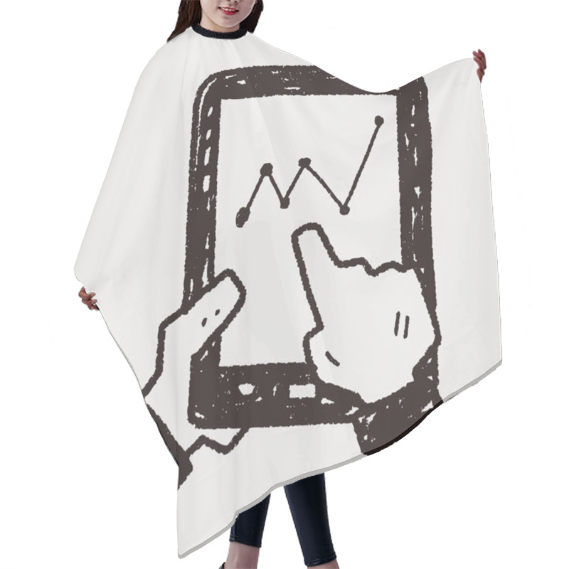 Personality  Bussiness Chart In Cell Phone Doodle Drawing Hair Cutting Cape