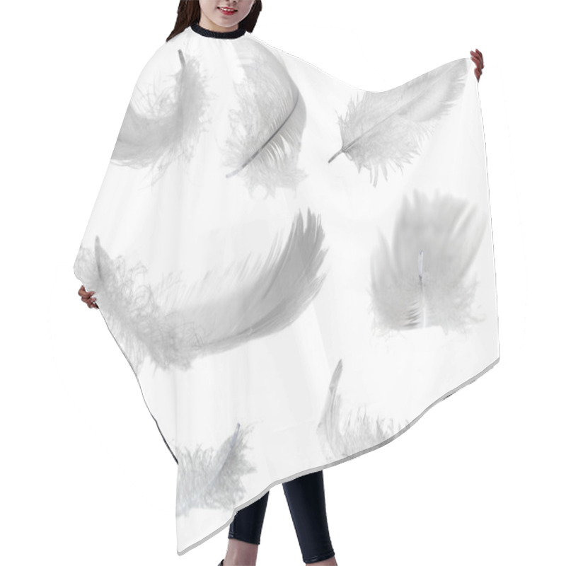 Personality  Seven White Feathers Hair Cutting Cape