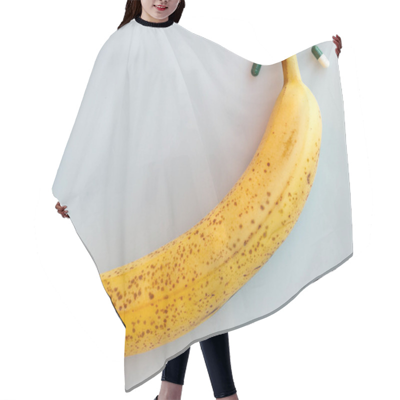 Personality  Yellow Banana With Two Pills Hair Cutting Cape