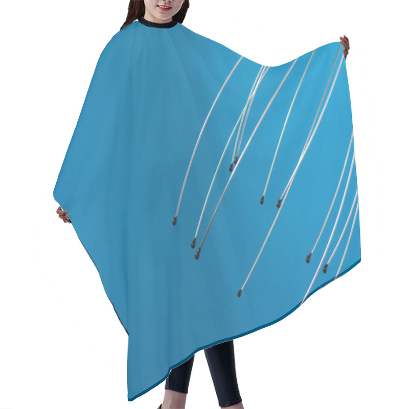 Personality  Head Massager Shiatsu Magic Fingers On Blue Background Hair Cutting Cape