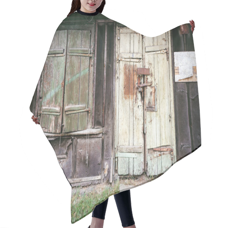 Personality  Boarded Up Window And Old Door Hair Cutting Cape