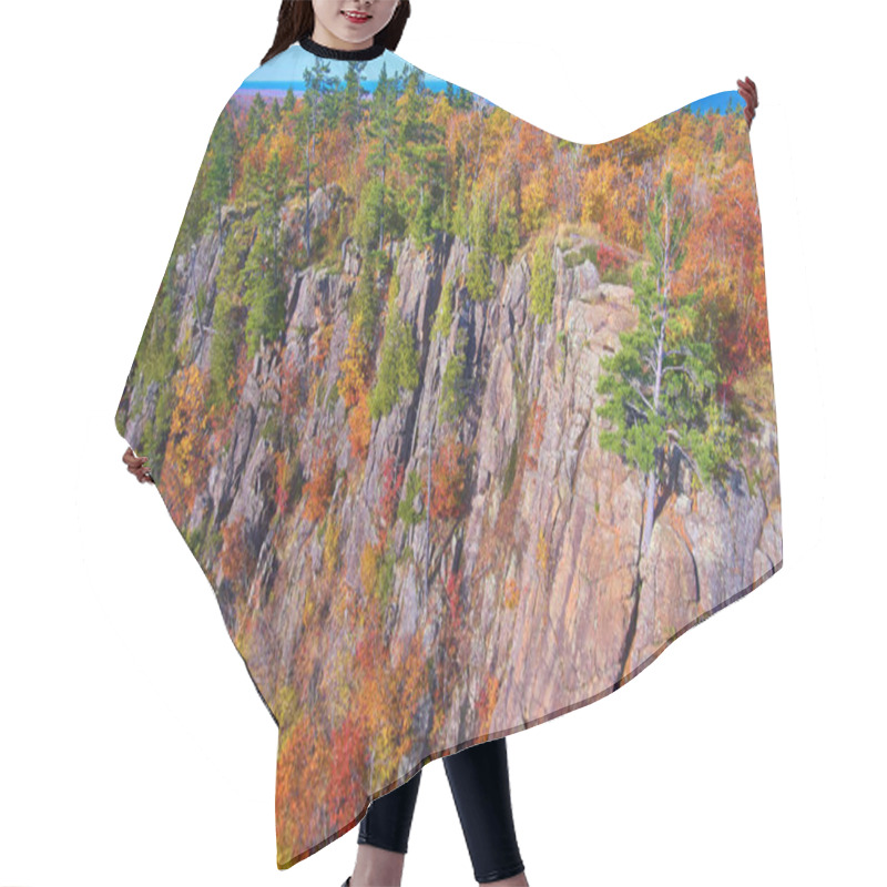 Personality  Fall Forest In The Mountains With Aspens And Pine Trees And Cliff Walls Hair Cutting Cape