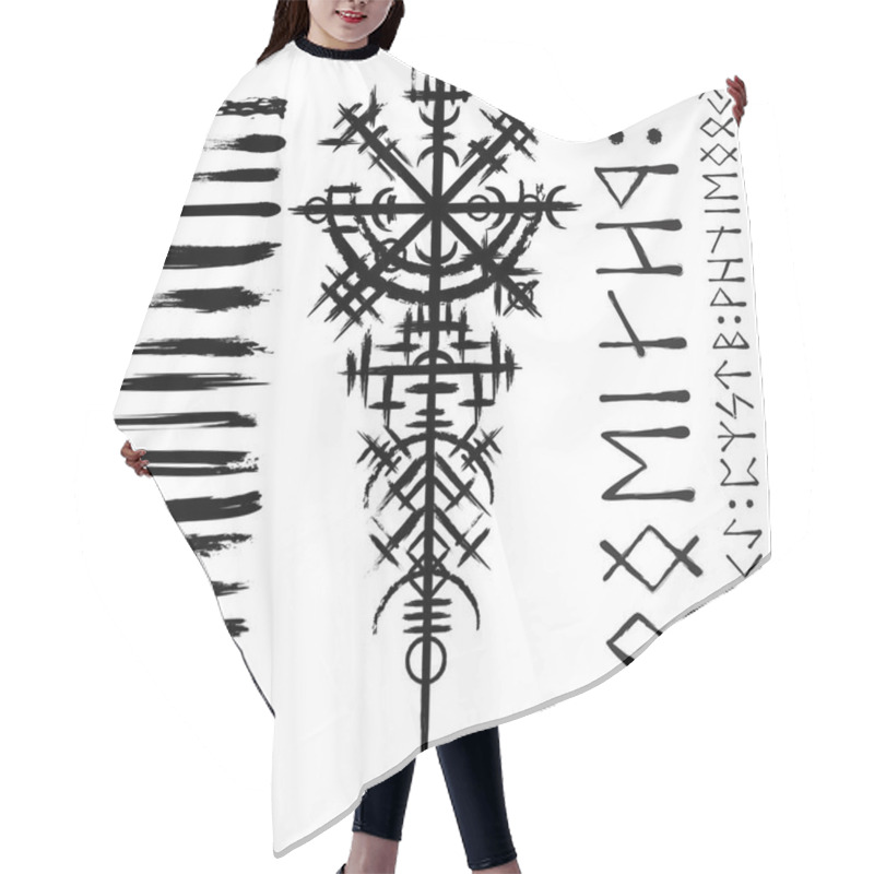 Personality  Scandinavian Viking Black Symbol Hair Cutting Cape