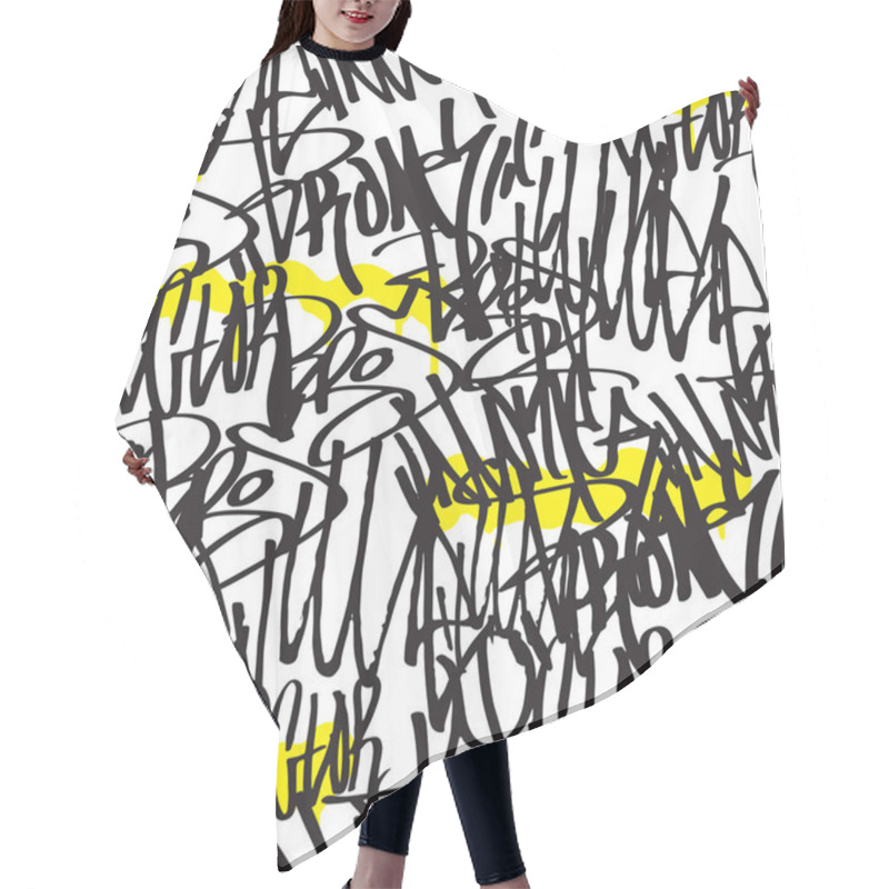 Personality  Seamless Pattern Graffiti Hair Cutting Cape