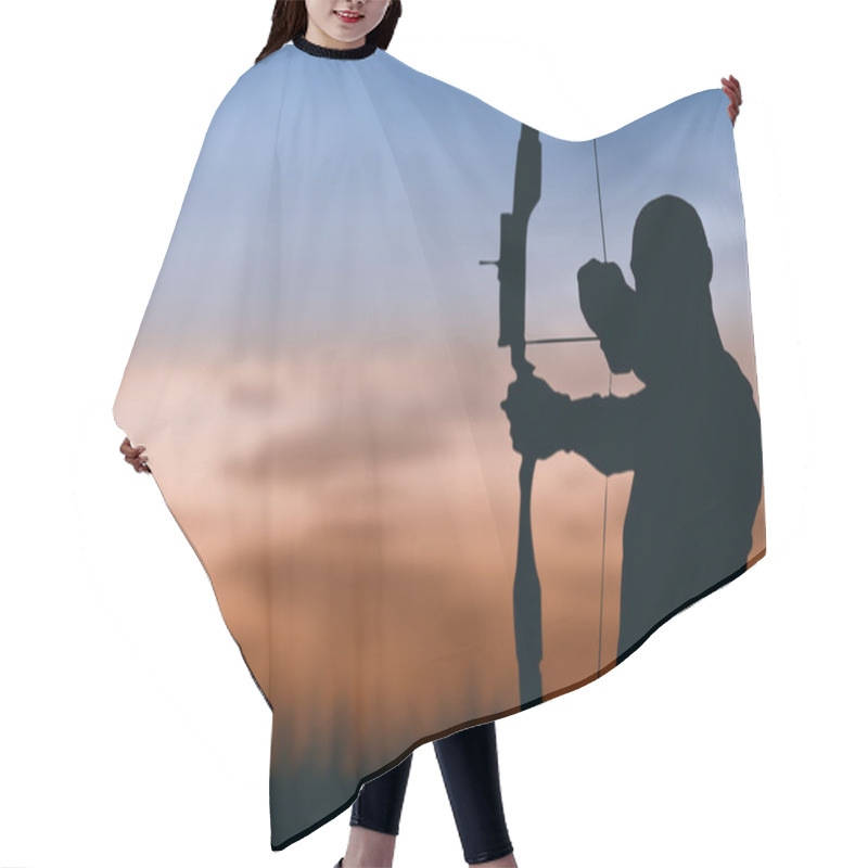 Personality  Sportsman Practicing Archery Hair Cutting Cape