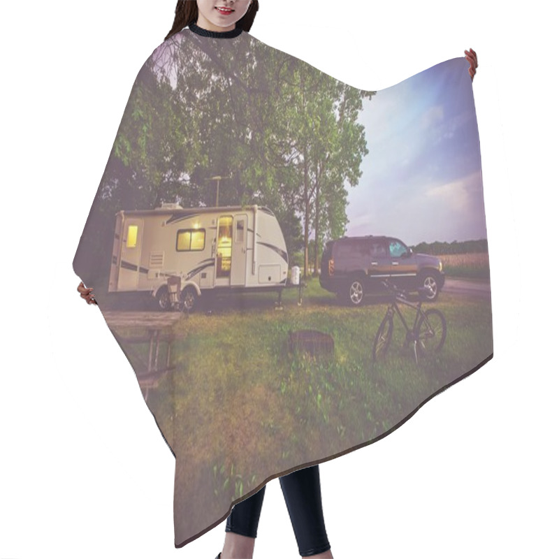 Personality  RV Camping Adventure Hair Cutting Cape