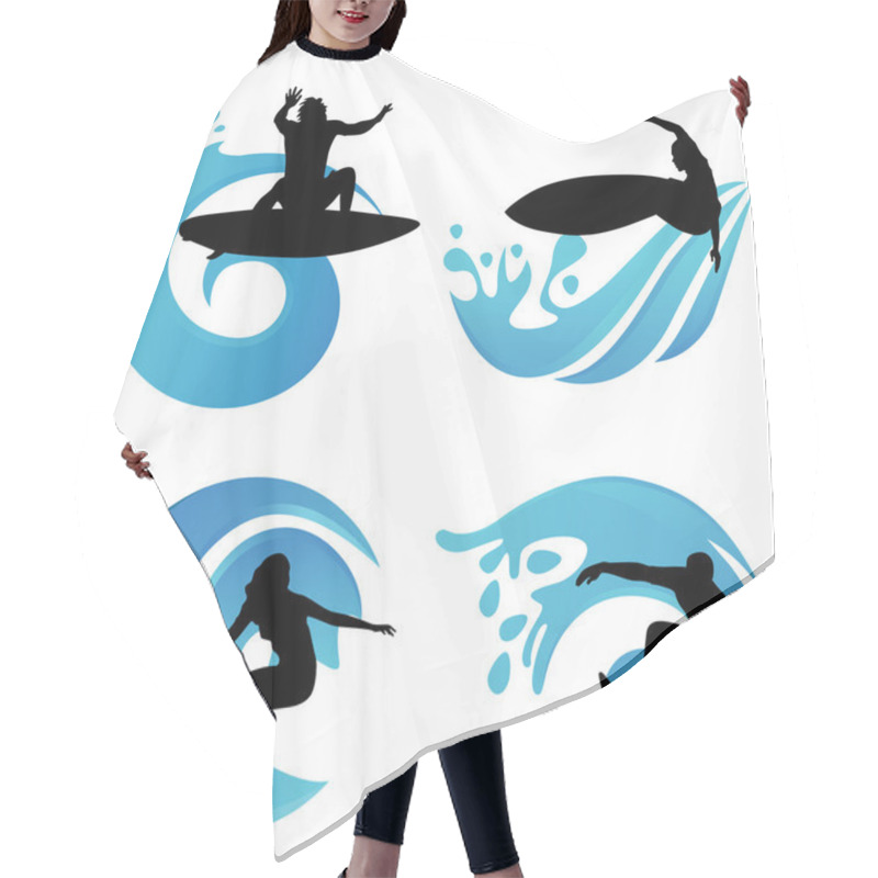 Personality  Surfing Symbols Hair Cutting Cape