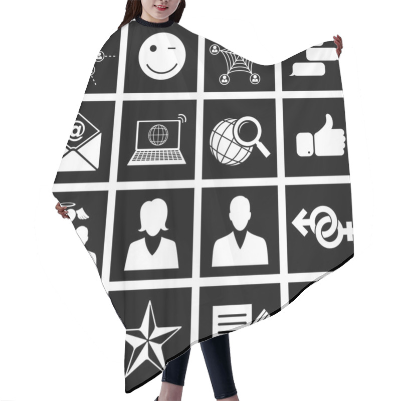 Personality  Social Network Icons Hair Cutting Cape