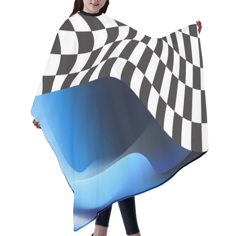 Personality  Race Checkered Flag Background Vector Hair Cutting Cape