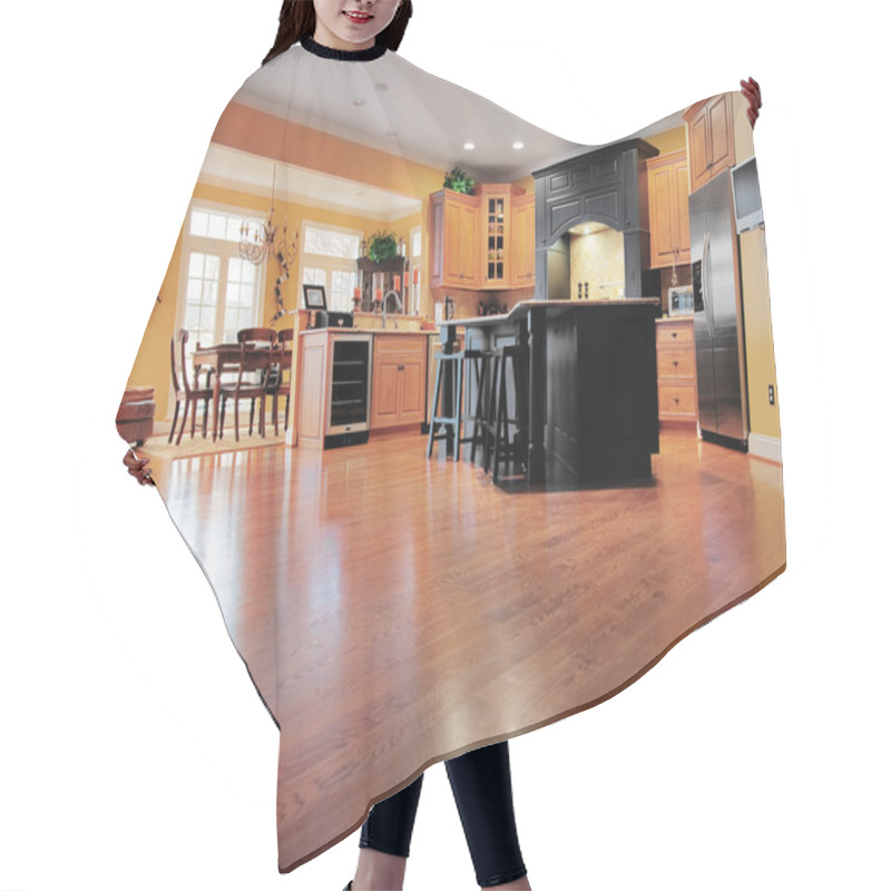 Personality  Home Interior With Wood Floor Hair Cutting Cape