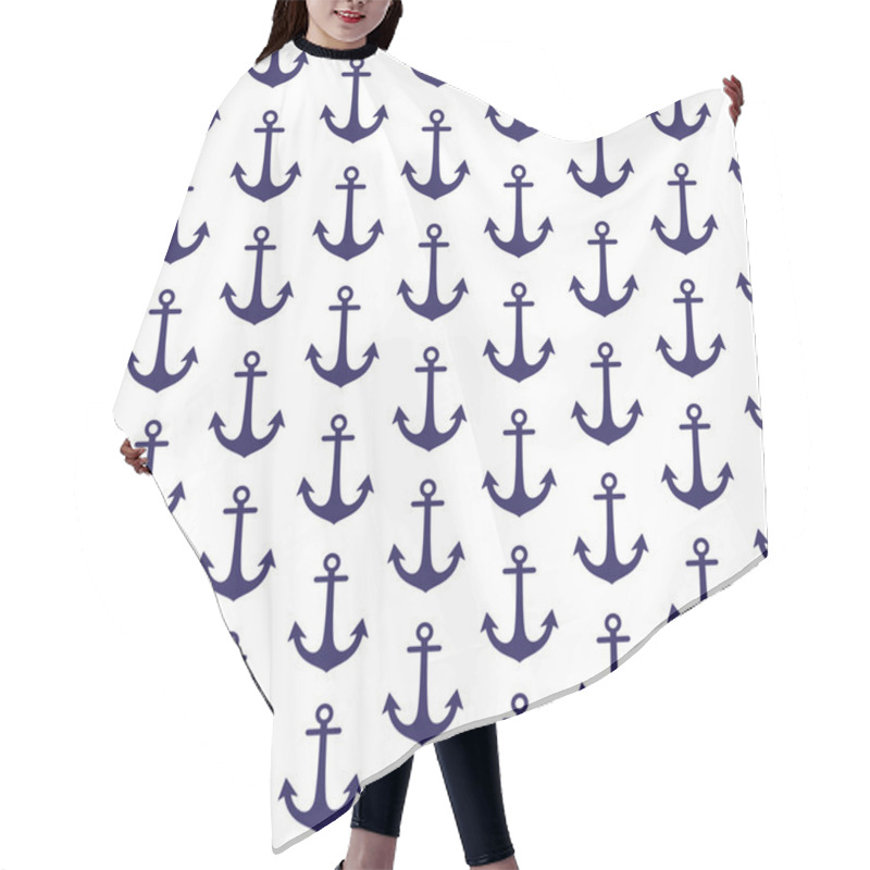 Personality  Pattern With Anchors. Hair Cutting Cape