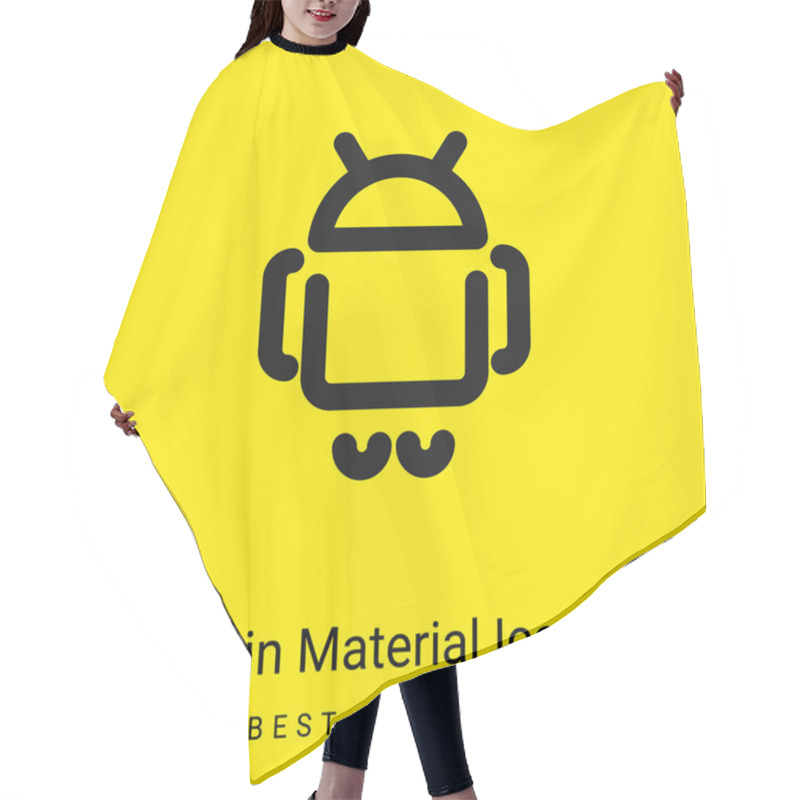 Personality  Android Logo Minimal Bright Yellow Material Icon Hair Cutting Cape