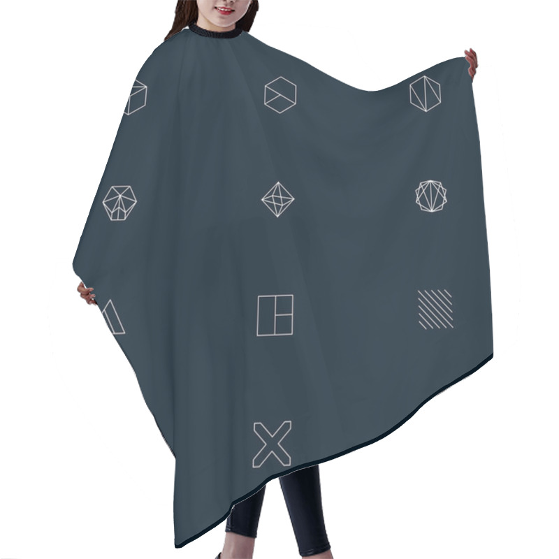 Personality  Illustration Abstract Regular Geometric Shapes Elements 12 Set Hair Cutting Cape