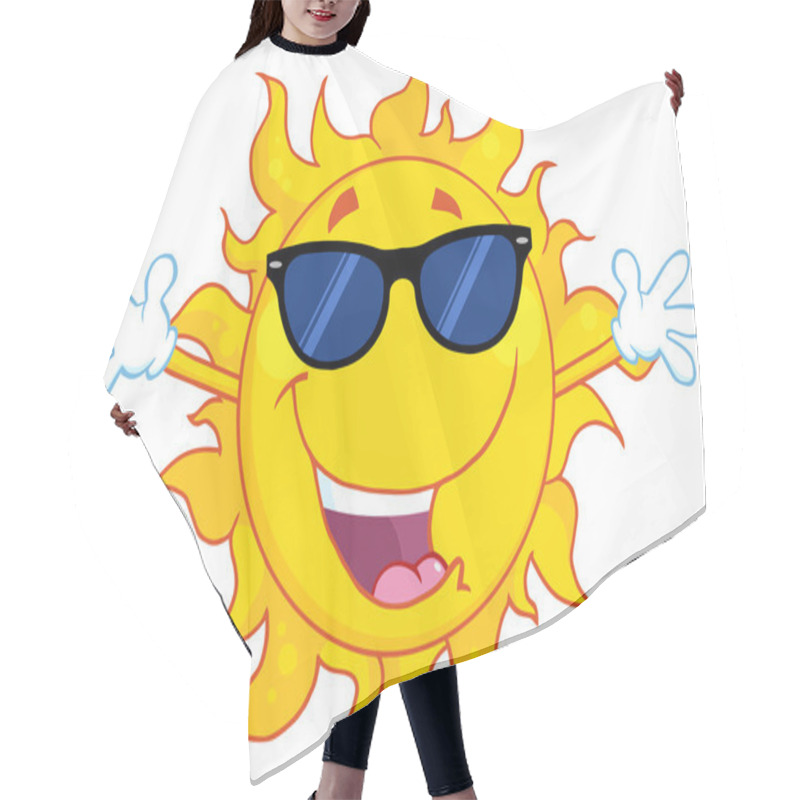 Personality  Sun With Sunglasses Hair Cutting Cape