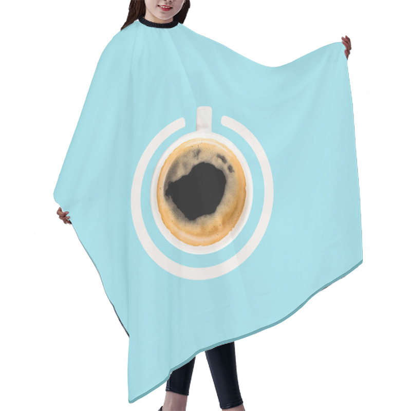 Personality  Cup Of Coffee As Power Button Hair Cutting Cape