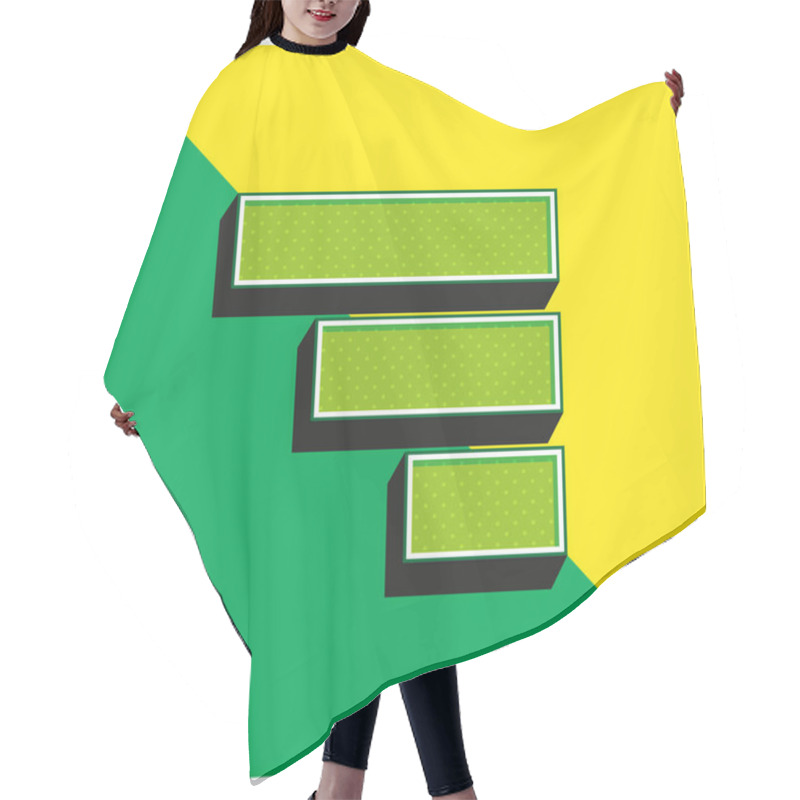 Personality  Bars Green And Yellow Modern 3d Vector Icon Logo Hair Cutting Cape