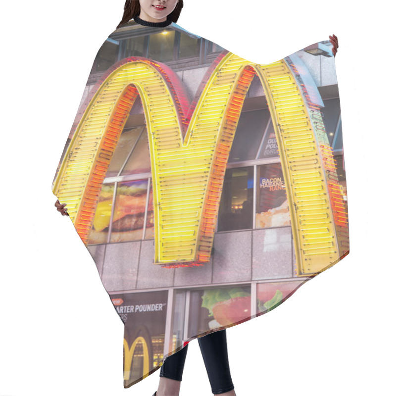 Personality  Mc Donald's Logo In Times Square,New York Hair Cutting Cape