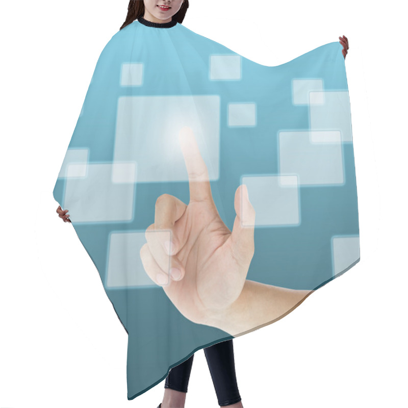 Personality  Hand Pressing Touchscreen Button Hair Cutting Cape